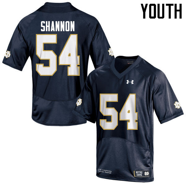 Youth #54 John Shannon Notre Dame Fighting Irish College Football Jerseys-Navy Blue